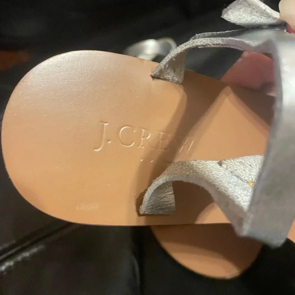 J.CREW SILVER STRAPPY SANDALS